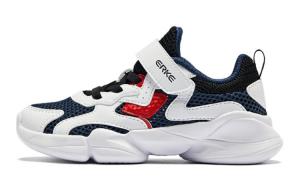 Амортизирующие износостойкие дышащие противоскользящие низкие детские беговые кроссовки белый синий красный Kids' ERKE KIDS