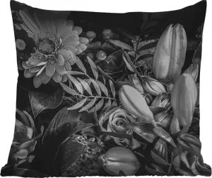 Подушка для улицы - Букет цветов - Натюрморт - Цветы - Растения - Красная - 50x50 см - Устойчива к погодным условиям - Подушка для отдыха - Удобная - Подушка с рисунком MuchoWow