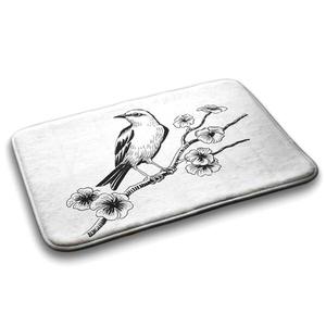 Коврик для ванной Tulup Vogel in einem Baum, 90x1x90 см, белый