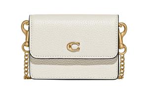 Кожаная сумка через плечо, поясная сумка, кошелек для монет, держатель для карт женская белая COACH