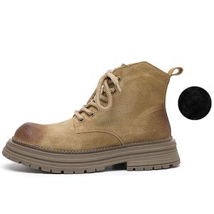 SHUPATE Короткие мартинсы мужские хаки на флисовой подкладке, цвет Khaki Fleece-Lined