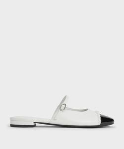 Мюли на плоской подошве с жемчужной отделкой на мыске Charles & Keith, цвет White