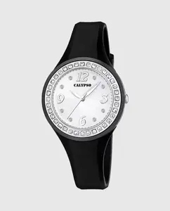 K5567/F Модные женские часы из черного каучука Calypso, черный