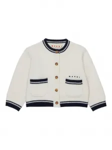 Кардиган с контрастной отделкой Marni Kids, белый