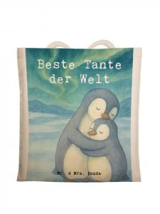 Mr. & Mrs. Panda Сумка для покупок Penguin с надписью «Лучшая тетя в мире», белого цвета