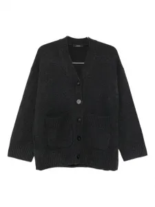 Кардиган на пуговицах с накладными карманами JOSEPH, серый