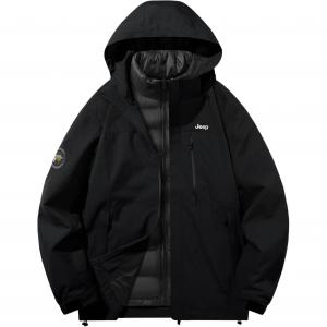 Jeep Ветрозащитная термо куртка унисекс, Pure Black[with Duck Down Liner]