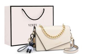 Сумка через плечо из коровьей кожи маленькая квадратная миниатюрная женская экрю VINEY