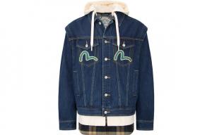 Джинсовая куртка мужская синяя Evisu, синий