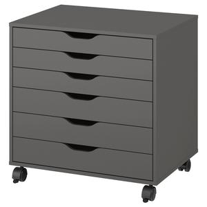 Тумба на колесиках, темно-серая, 67x66 см IKEA Alex