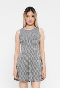 Платье ONLY ONLFINE FLARED DRESS, Black/Cloud Dancer/Black