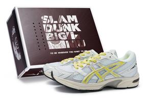 Кроссовки Gel-1130 унисекс с низким верхом серо-желтые Asics