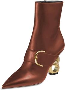 Женские классические ботильоны FSJ с острым носком, золотой цепочкой, высоким каблуком, боковой молнией, элегантные праздничные и повседневные туфли, размер 4-16 US