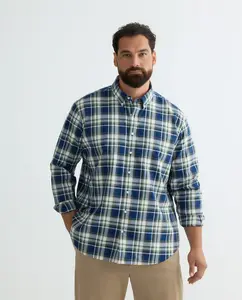 Мужская рубашка больших размеров, не мнется Rushmore, темно-синий