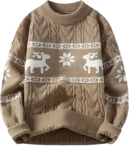 Мужской свитер классический вязаный с круглым вырезом