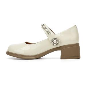 Rich birds Туфли Мэри Джейн на массивном каблуке 4,5 см женские бежевые, цвет Beige