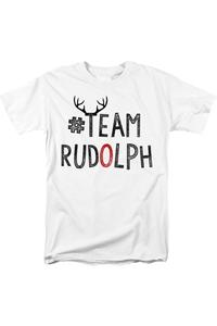 Футболка унисекс для взрослых с рождественской командой Rudolph Gildan, белый