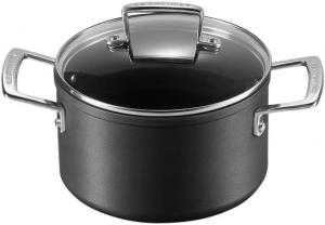 Алюминиевая кастрюля Le Creusetс антипригарным покрытием и стеклянной крышкой, диаметр 18 см, подходит для всех типов плит, включая индукционные, 51102180010502