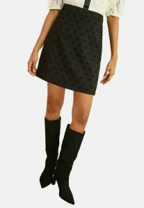 Юбка прямого кроя а-силуэта Love & Roses, Black Flocked Bow Rint