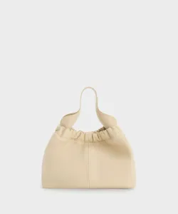 Сумка-мешок Ally с присборенной талией Charles & Keith, цвет Beige