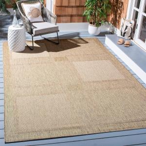 Ковер SAFAVIEH, 244 x 336 см, Courtyard Collection Brown / Natural CY1928 для дома и улицы, водонепроницаемый, легко чистится, для патио, заднего двора, прихожей