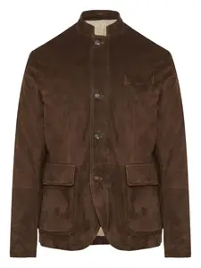 Замшевая куртка на пуговицах Eleventy, коричневый