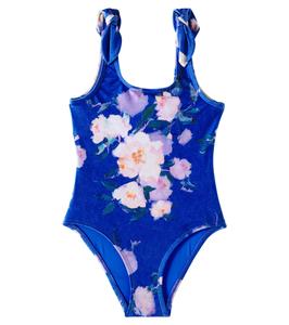 Купальник Everley с цветочным принтом Zimmermann Kids, Dark Blue Watercolor Floral