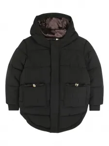 Пуховик с капюшоном BOSS Kidswear, черный