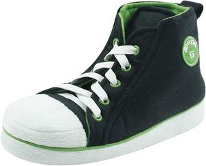 Женские теплые домашние тапочки-ботинки с мехом, зимние, противоскользящие, на молнии, с меховой подкладкой Gohom, Black/Green