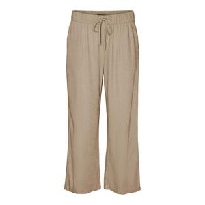 Брюки Vero Moda Line Cropped Linen Mix, зеленый