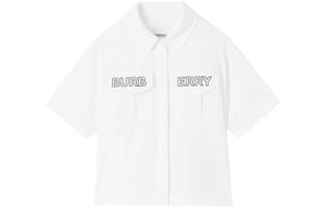 Рубашка детская Burberry с логотипом на карманах, белый