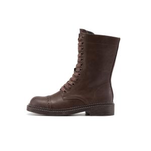 AOKANG Короткие женские ботинки Martin до середины голени, коричневые