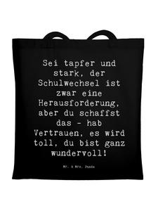 Сумка через плечо с надписью: Как справиться со сменой школы... в черном цвете Mr. & Mrs. Panda