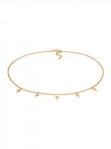 Elli Колье с крестом из серебра 925 пробы в золотой оправе