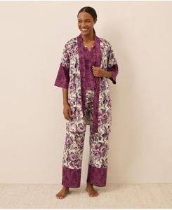 Короткий халат из органического хлопка для отдыха дома Pact, Gathered garden