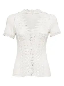 Топ с кружевной отделкой Philipp Plein, белый