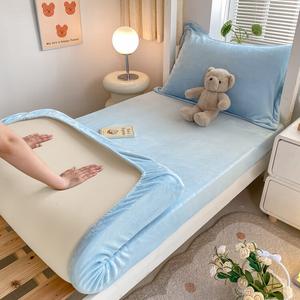 Yalu Простыня на резинке 90x190 см из флиса, цвет Y Light Blue, с наволочкой