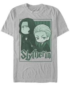 Мужская футболка Slytherin Chibi с короткими рукавами и круглым вырезом Fifth Sun, серебро