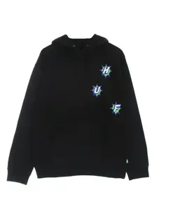 Черная толстовка с капюшоном на шнуровке. Huf, черный