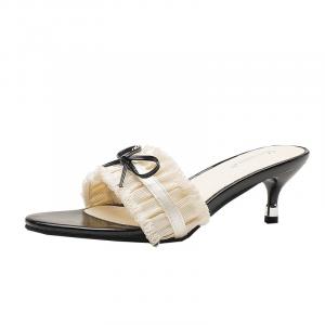 Резиновые тапочки-слайды женские, цвет экрю CAOT, Ecru 5Cm