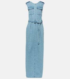 Джинсовое макси-платье Dries Van Noten, светло-синий