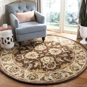 Ковер SAFAVIEH, 244 x 244 см, Heritage Collection, Brown & Ivory, ручной работы, традиционный восточный, шерстяной, идеален для помещений с высокой проходимостью в гостиной, спальне (HG912A)