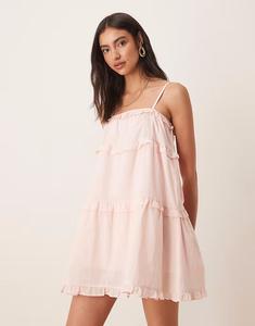 Мини-платье бэби-долл ASOS DESIGN в нежно-розовом цвете