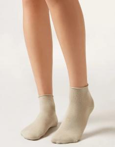 Короткие носки без резинки Calzedonia Cotton серого цвета