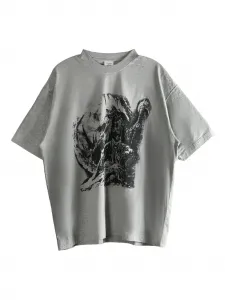 Футболка с графическим принтом VETEMENTS, серый