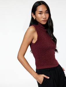 Вязаный топ Koton, бордовый