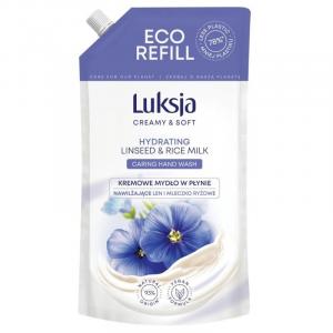 Luksja Creamy & Soft Len i Mleczko Ryżowe заправка - жидкое мыло, 900 ml
