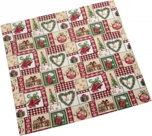 Среднее одеяло Dreams "гобелен, новогоднее украшение", (1 шт.) 100х100 см, бежевый/красный/зеленый