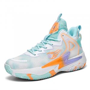 TONYBEAR Антискользящие износостойкие дышащие баскетбольные кроссовки мид-топ унисекс бело-фиолетовые, цвет White Purple