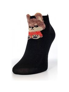 Носки COFI 1453 Damensocken aus Baumwollmischung mit Bärenmuster Kurze Socken, черный